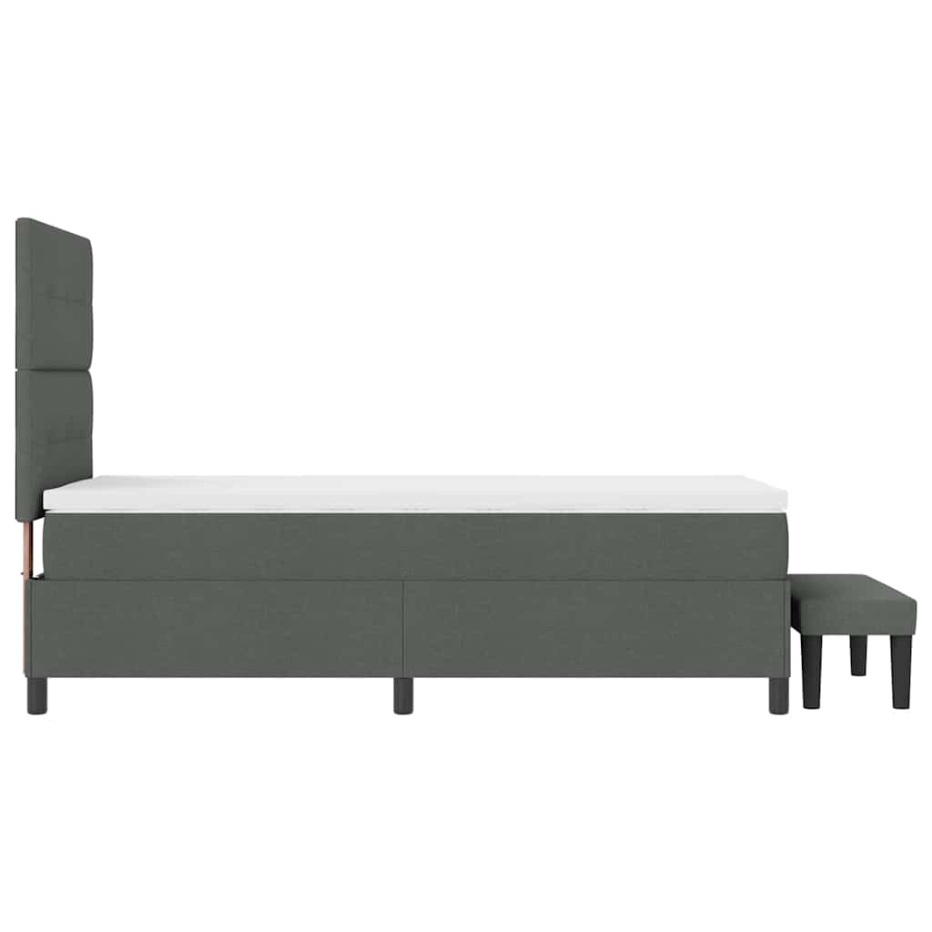 Letto a molle con testiera Grigio scuro 80 x 200 cm Tessuto | homemem39