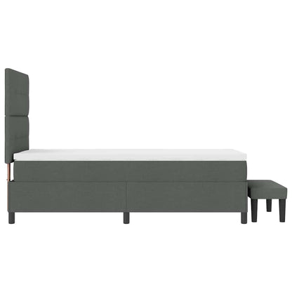 Letto a molle con testiera Grigio scuro 80 x 200 cm Tessuto | homemem39