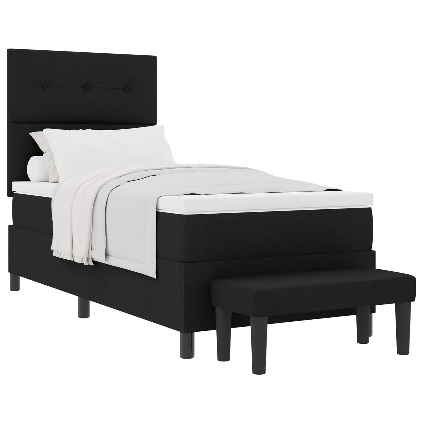 Letto a molle con testiera Nero 80 x 200 cm Tessuto | homemem39