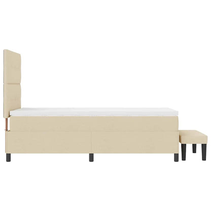 Letto a molle con testiera Crema 80 x 200 cm Tessuto | homemem39