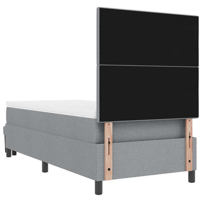 Letto a molle con testiera Grigio chiaro 90 x 190 cm Tessuto | homemem39
