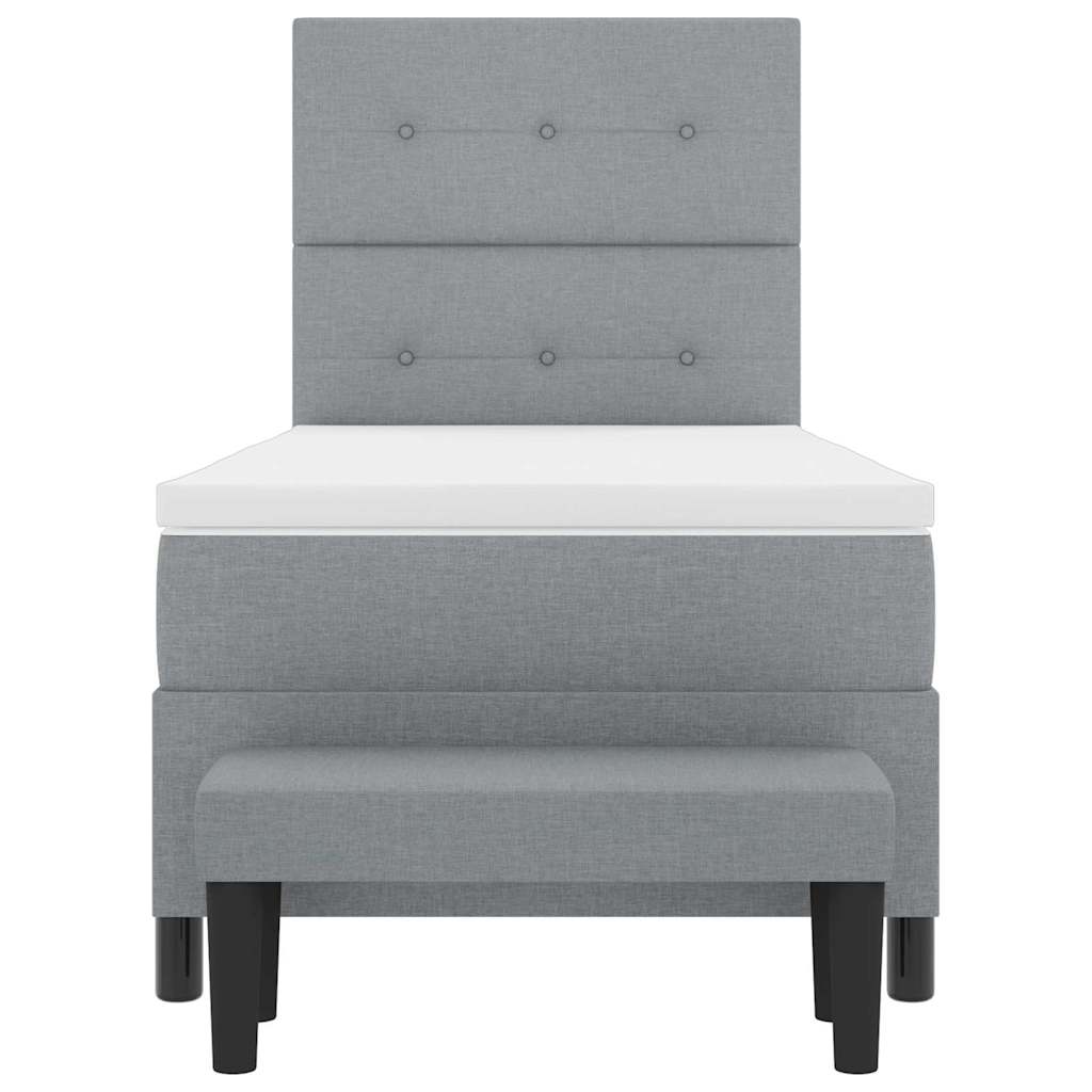 Letto a molle con testiera Grigio chiaro 90 x 190 cm Tessuto | homemem39