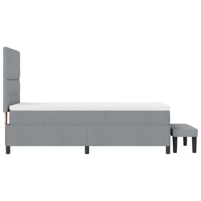 Letto a molle con testiera Grigio chiaro 90 x 190 cm Tessuto | homemem39