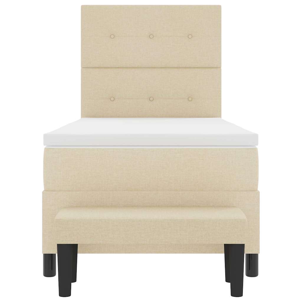 Letto a molle con testiera Crema 90 x 190 cm Tessuto | homemem39