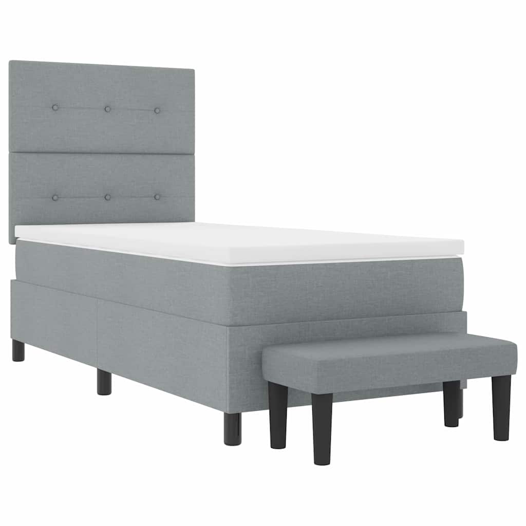 Letto a molle con testiera Grigio chiaro 90 x 200 cm Tessuto | homemem39