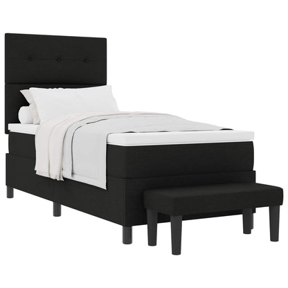 Letto a molle con testiera Nero 90 x 200 cm Tessuto | homemem39