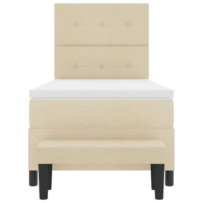 Letto a molle con testiera Crema 90 x 200 cm Tessuto | homemem39