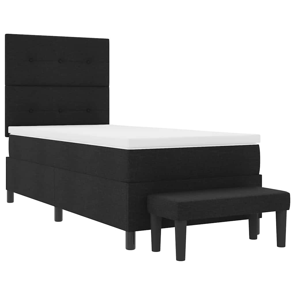 Letto a molle con materasso Nero 100 x 200 cm Tessuto