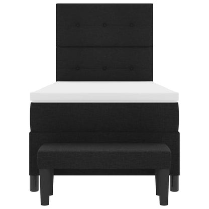 Letto a molle con materasso Nero 100 x 200 cm Tessuto