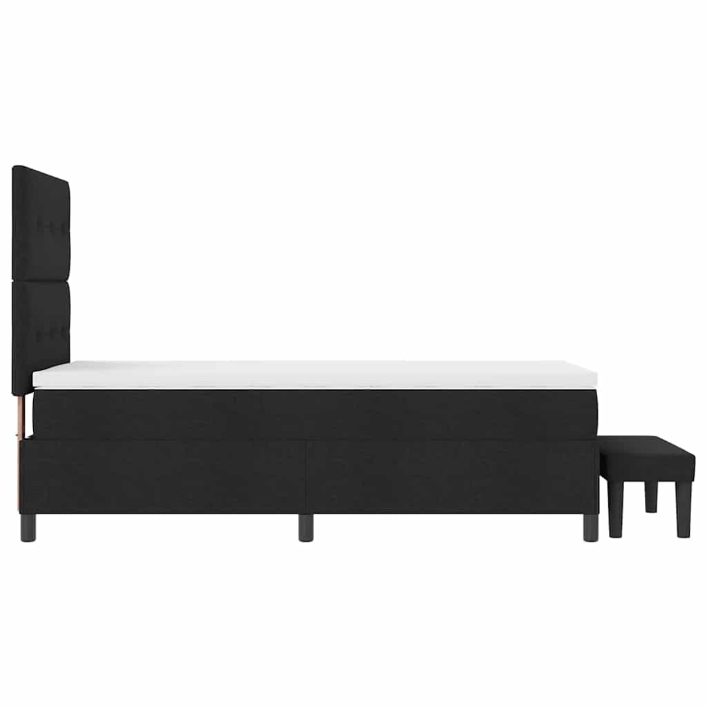 Letto a molle con materasso Nero 100 x 200 cm Tessuto