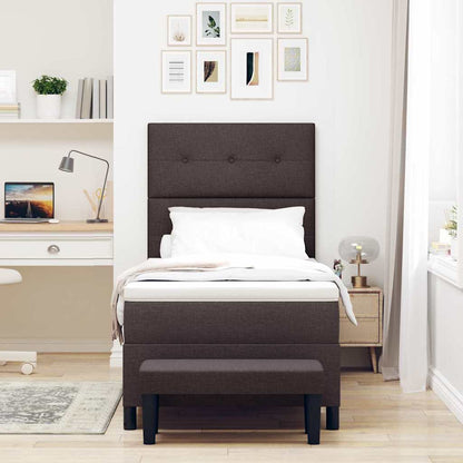 Letto a molle con testiera Marrone Scuro 100 x 200 cm Tessuto