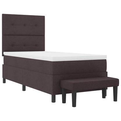 Letto a molle con testiera Marrone Scuro 100 x 200 cm Tessuto | homemem39