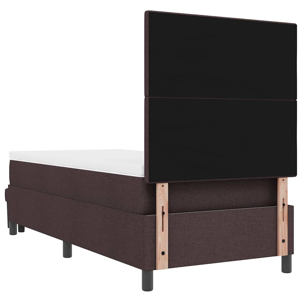 Letto a molle con testiera Marrone Scuro 100 x 200 cm Tessuto | homemem39