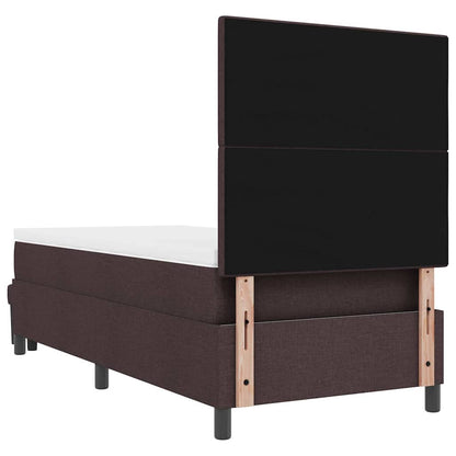 Letto a molle con testiera Marrone Scuro 100 x 200 cm Tessuto | homemem39