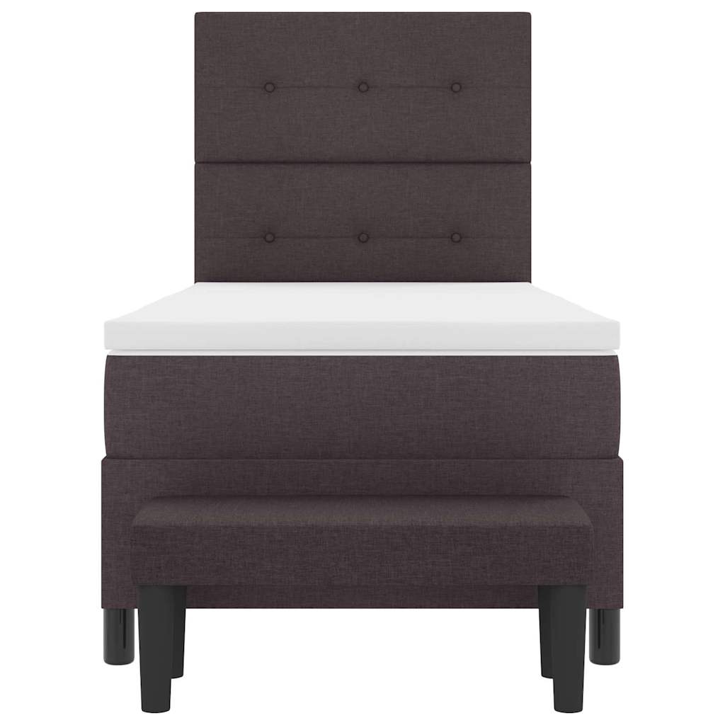 Letto a molle con testiera Marrone Scuro 100 x 200 cm Tessuto | homemem39