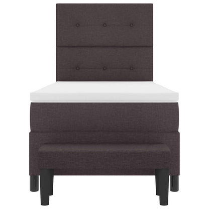 Letto a molle con testiera Marrone Scuro 100 x 200 cm Tessuto | homemem39