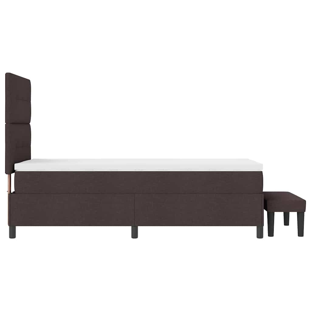 Letto a molle con testiera Marrone Scuro 100 x 200 cm Tessuto | homemem39