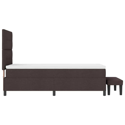 Letto a molle con testiera Marrone Scuro 100 x 200 cm Tessuto | homemem39
