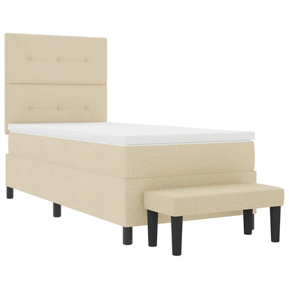 Letto a molle con testiera Crema 100 x 200 cm Tessuto | homemem39