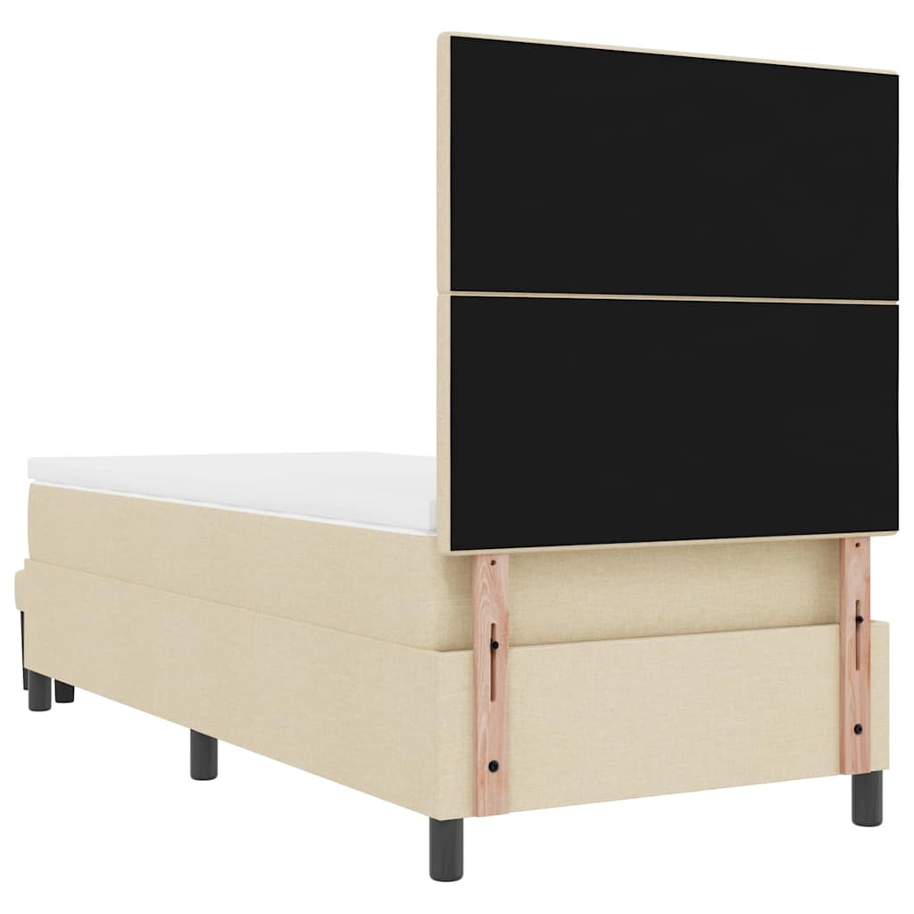 Letto a molle con testiera Crema 100 x 200 cm Tessuto | homemem39