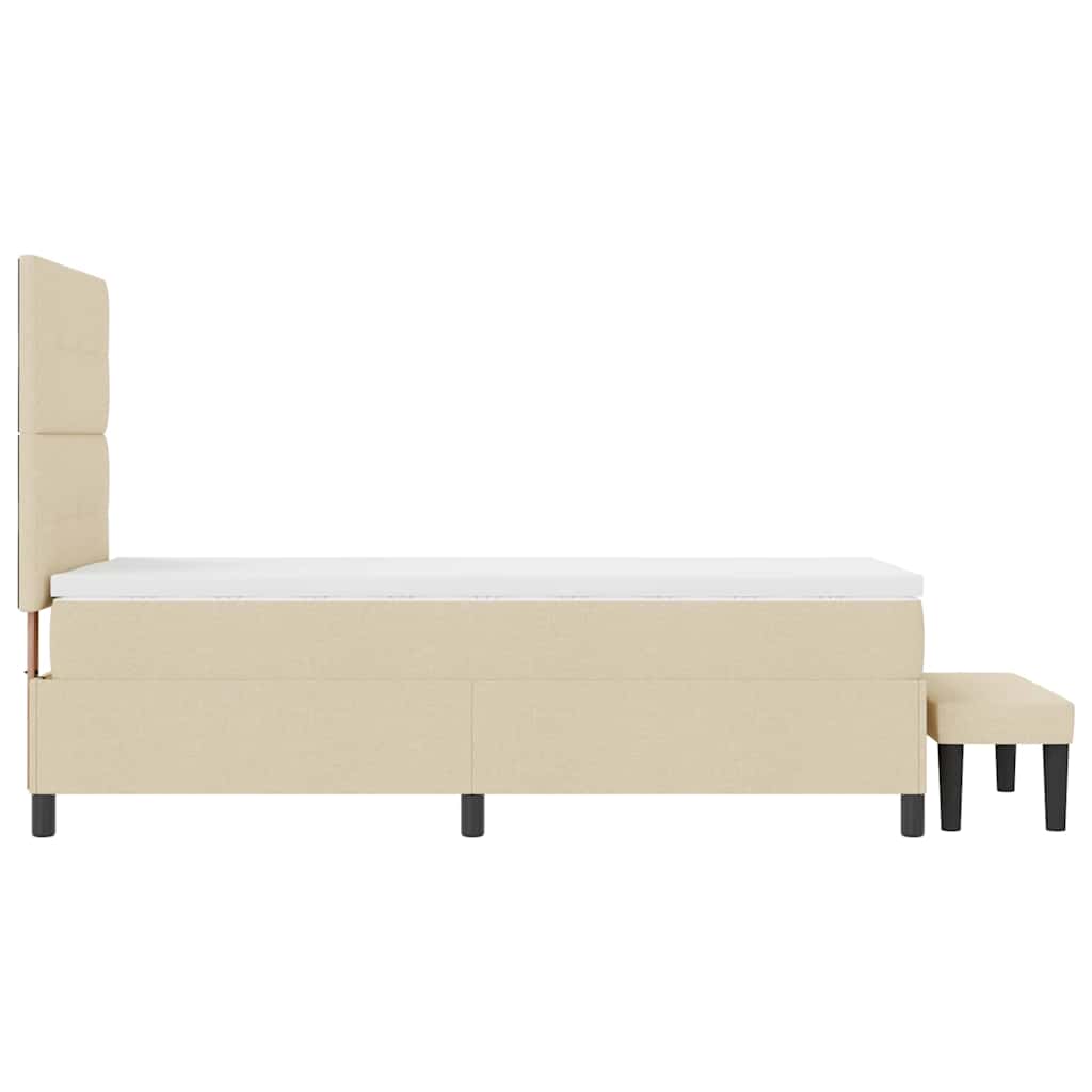 Letto a molle con testiera Crema 100 x 200 cm Tessuto | homemem39