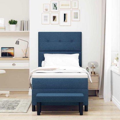 Letto a molle con testiera Blu 100 x 200 cm Tessuto | homemem39
