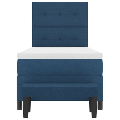 Letto a molle con testiera Blu 100 x 200 cm Tessuto | homemem39