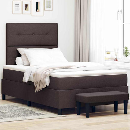 Letto a molle con cuscino Marrone Scuro 120 x 190 cm Tessuto
