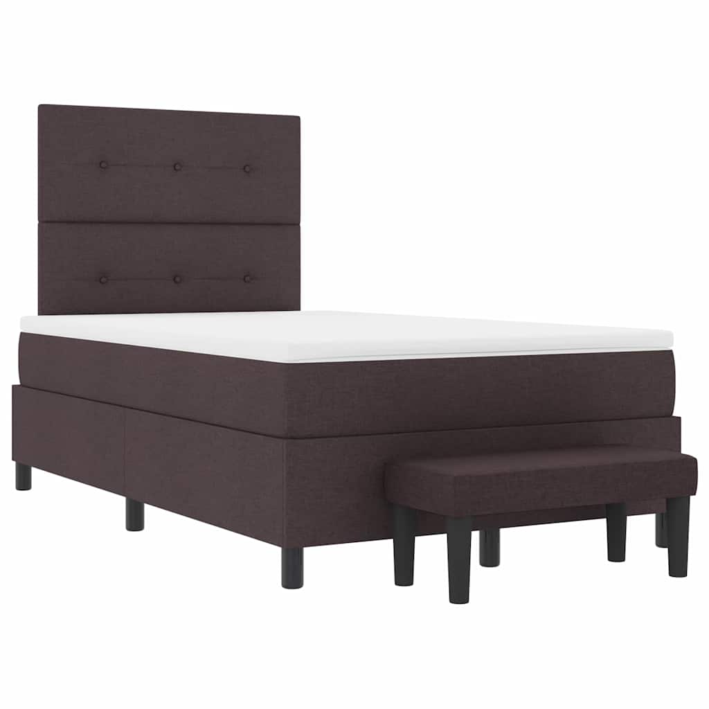 Letto a molle con cuscino Marrone Scuro 120 x 190 cm Tessuto | homemem39