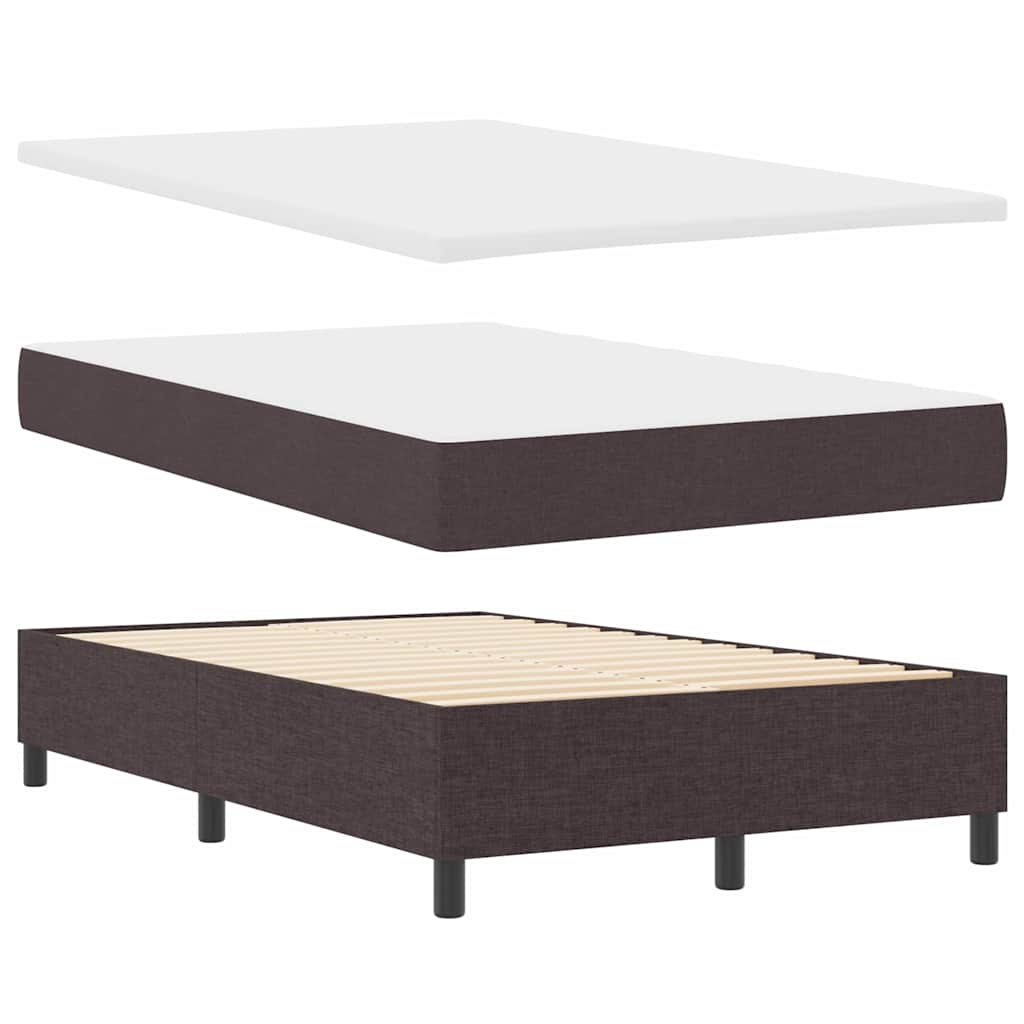 Letto a molle con cuscino Marrone Scuro 120 x 190 cm Tessuto | homemem39