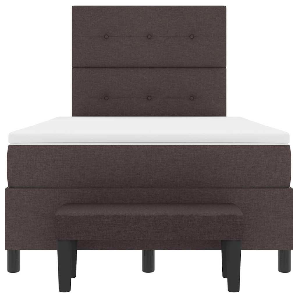 Letto a molle con cuscino Marrone Scuro 120 x 190 cm Tessuto | homemem39