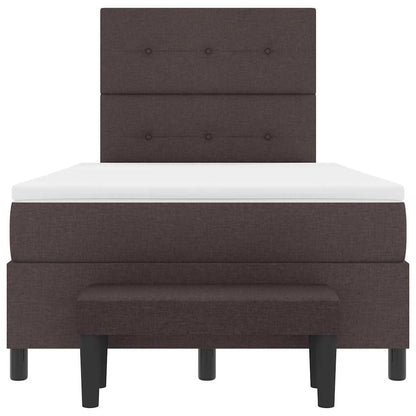 Letto a molle con cuscino Marrone Scuro 120 x 190 cm Tessuto | homemem39