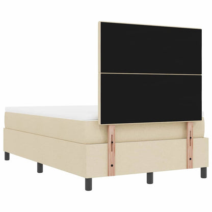 Letto a molle con testiera Crema 120 x 190 cm Tessuto | homemem39