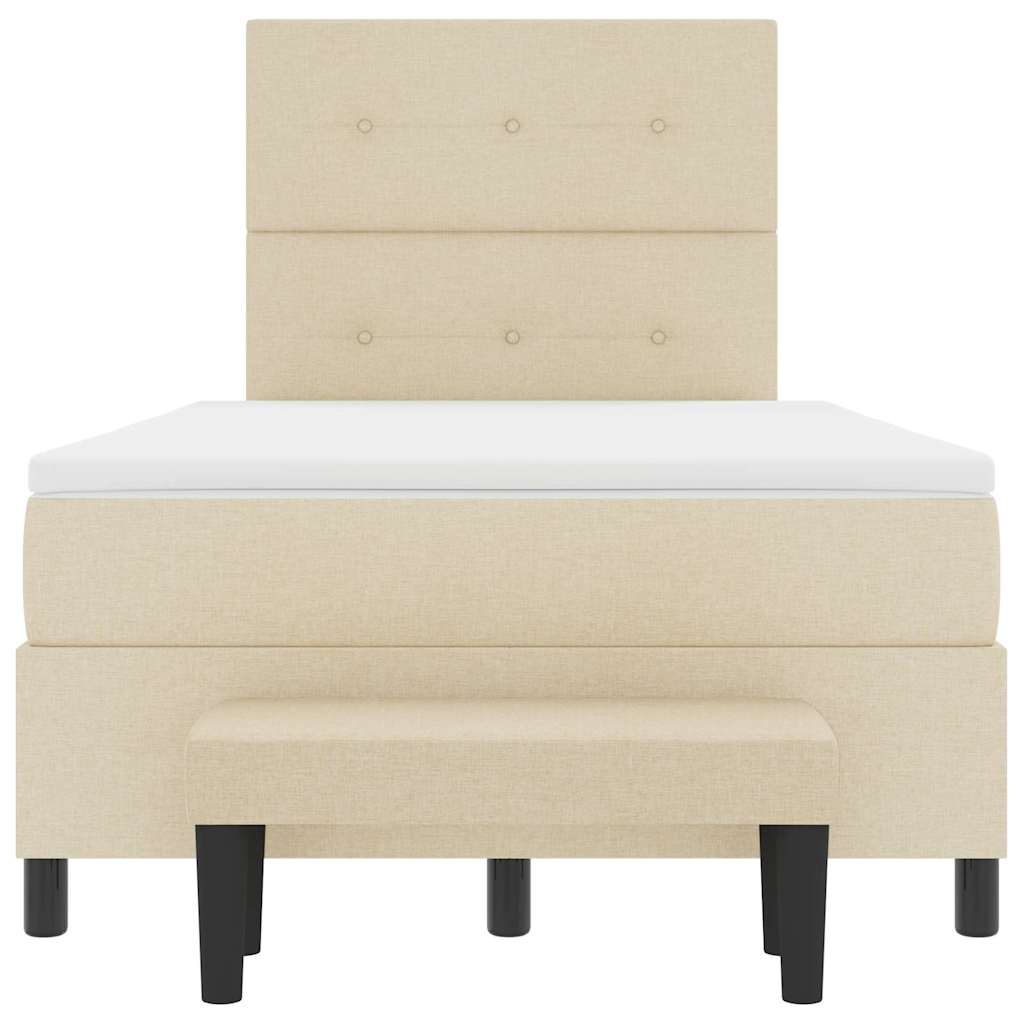 Letto a molle con testiera Crema 120 x 190 cm Tessuto | homemem39