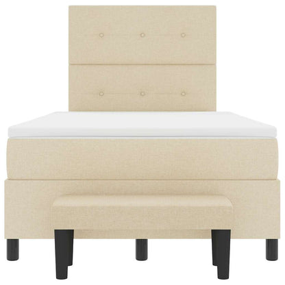 Letto a molle con testiera Crema 120 x 190 cm Tessuto | homemem39