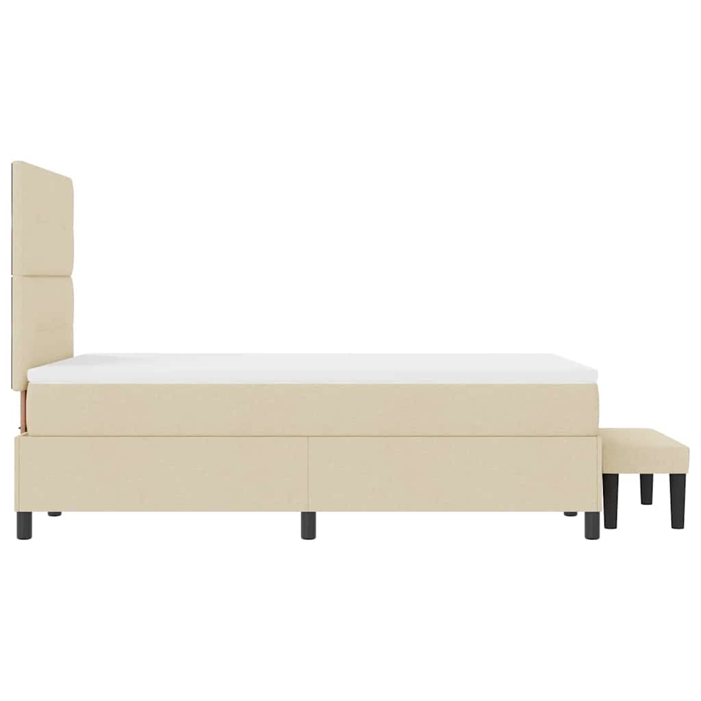Letto a molle con testiera Crema 120 x 190 cm Tessuto | homemem39