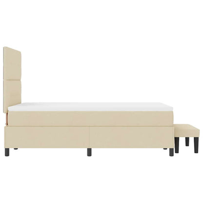 Letto a molle con testiera Crema 120 x 190 cm Tessuto | homemem39