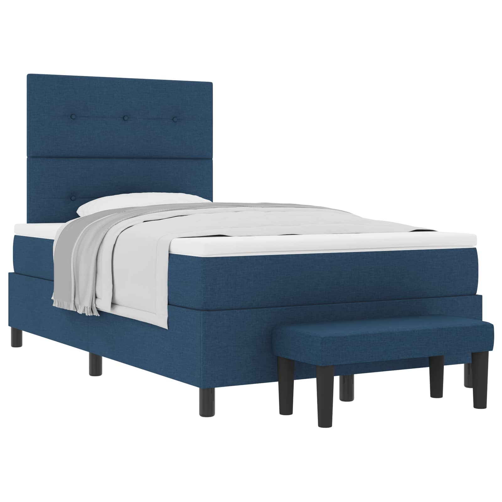 Letto a molle con testiera Blu 120 x 190 cm Tessuto | homemem39