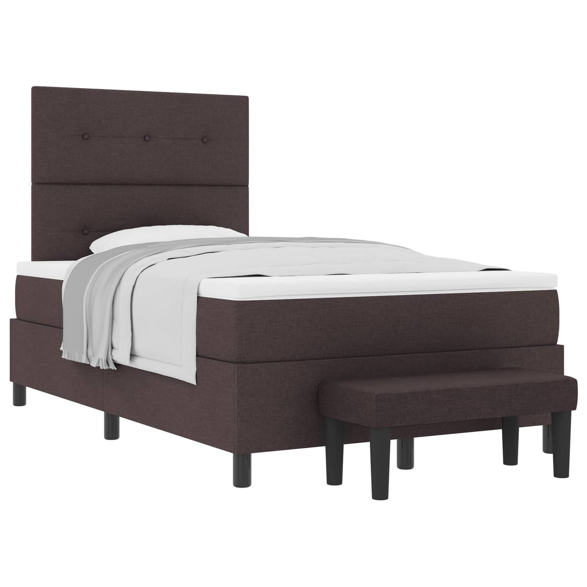 Letto a molle con cuscino Marrone Scuro 120 x 200 cm Tessuto | homemem39