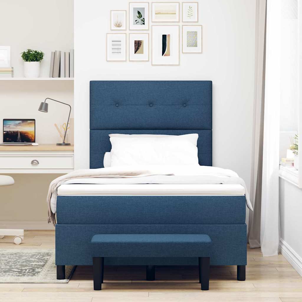 Letto a molle con testiera Blu 120 x 200 cm Tessuto | homemem39