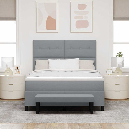 Letto a molle con testiera Grigio chiaro 140 x 190 cm Tessuto | homemem39