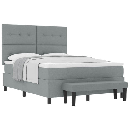 Letto a molle con testiera Grigio chiaro 140 x 190 cm Tessuto | homemem39