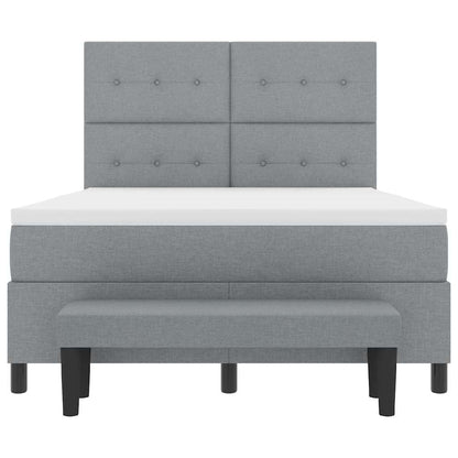 Letto a molle con testiera Grigio chiaro 140 x 190 cm Tessuto | homemem39