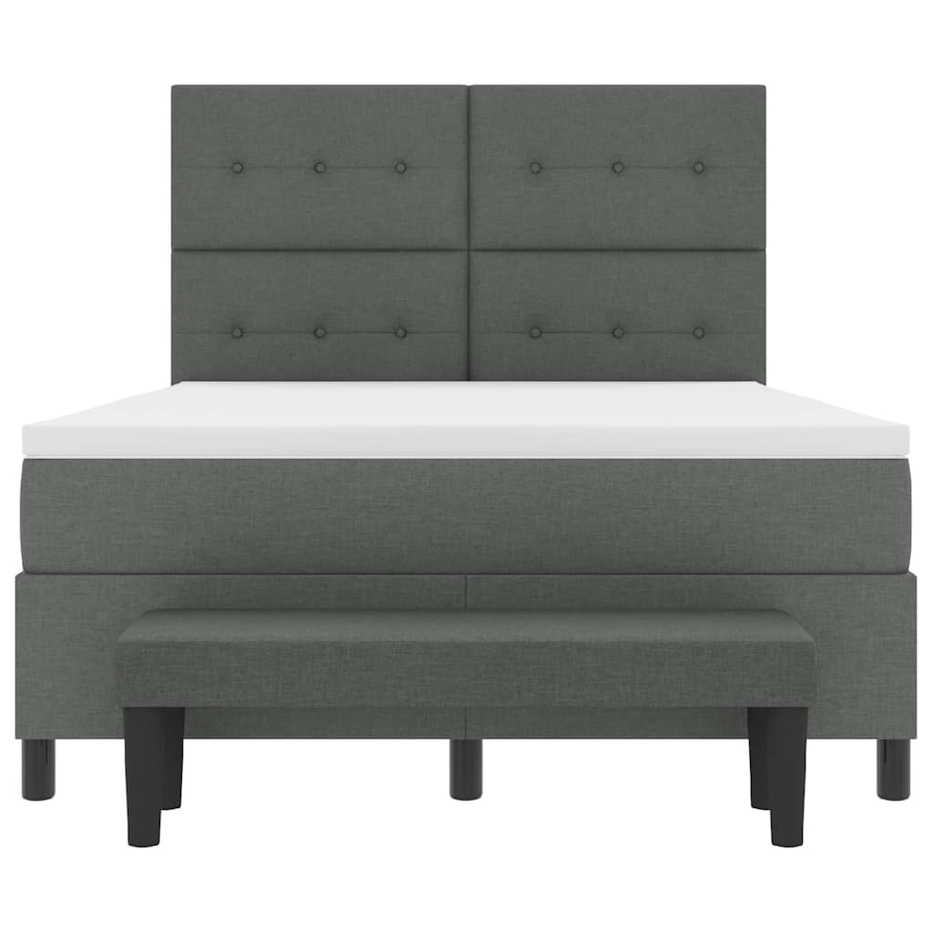 Letto a molle con cuscino Grigio scuro 140 x 190 cm Tessuto | homemem39