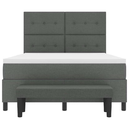 Letto a molle con cuscino Grigio scuro 140 x 190 cm Tessuto | homemem39