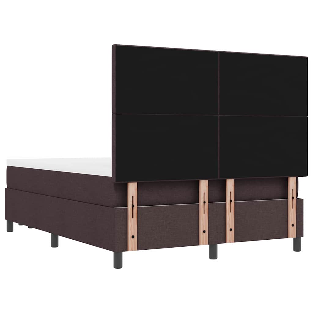 Letto a molle con testiera Marrone Scuro 140 x 190 cm Tessuto | homemem39