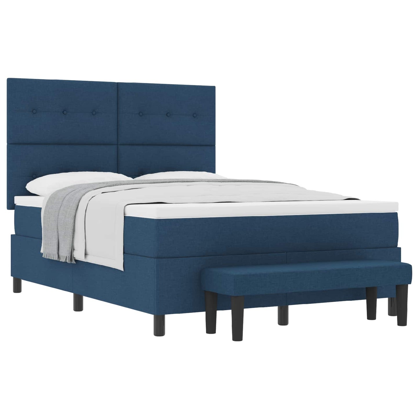 Letto a molle con testiera Blu 140 x 190 cm Tessuto | homemem39