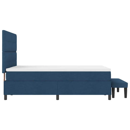 Letto a molle con testiera Blu 140 x 190 cm Tessuto | homemem39