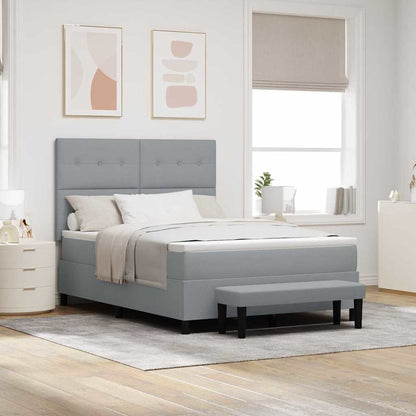 Letto a molle con testiera Grigio chiaro 140 x 200 cm Tessuto | homemem39