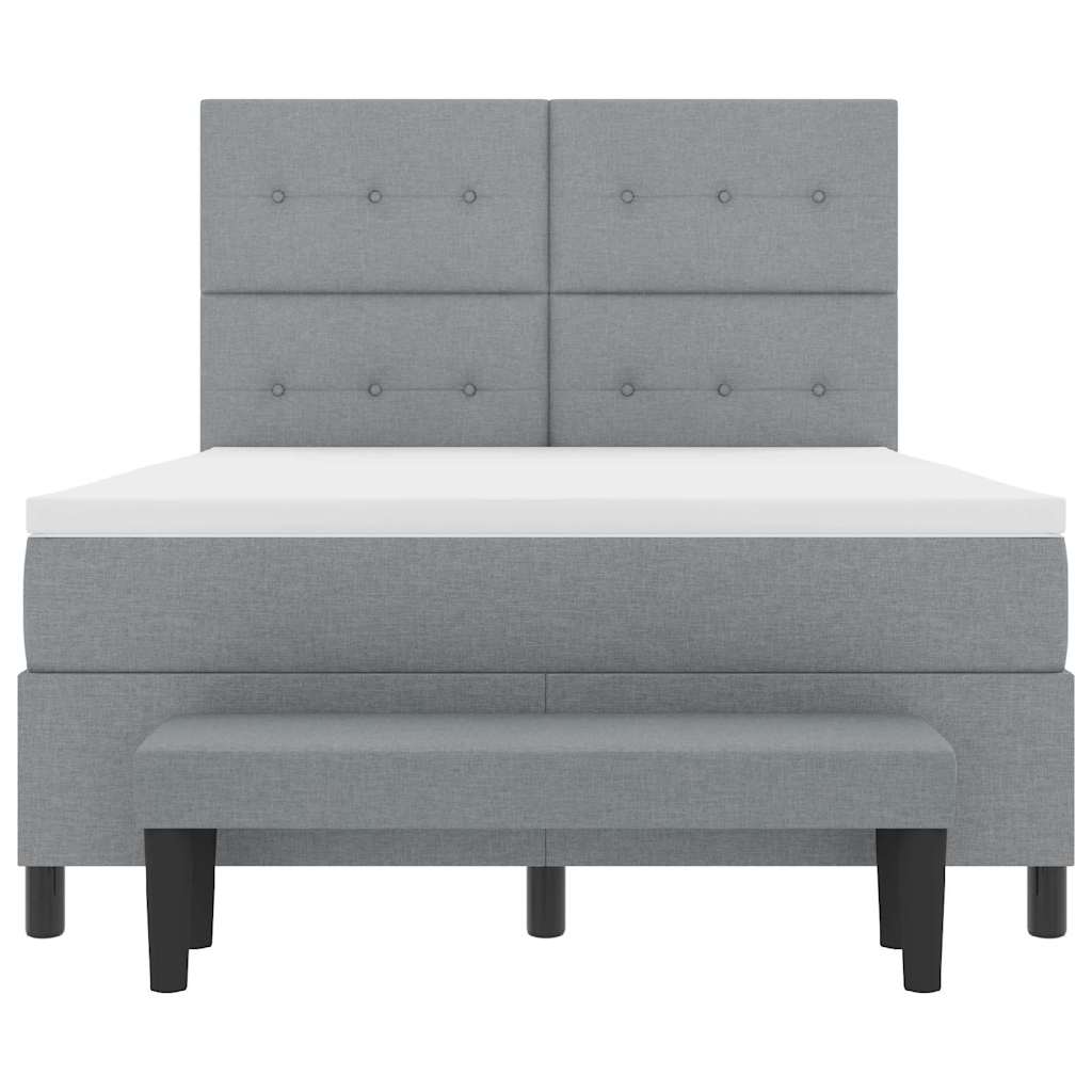 Letto a molle con testiera Grigio chiaro 140 x 200 cm Tessuto | homemem39